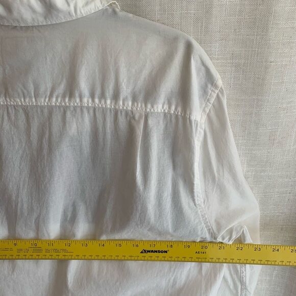Abstract Button Up Shirt Mens Size L White Black Long Sleeve Y2K Retro GUESS - Picture 15 of 16